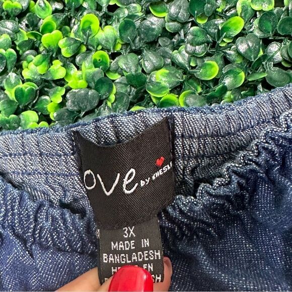 NWT Ruffle Blue Denim Jean Love by Chelsey Dress Sz 3X - Picture 6 of 6